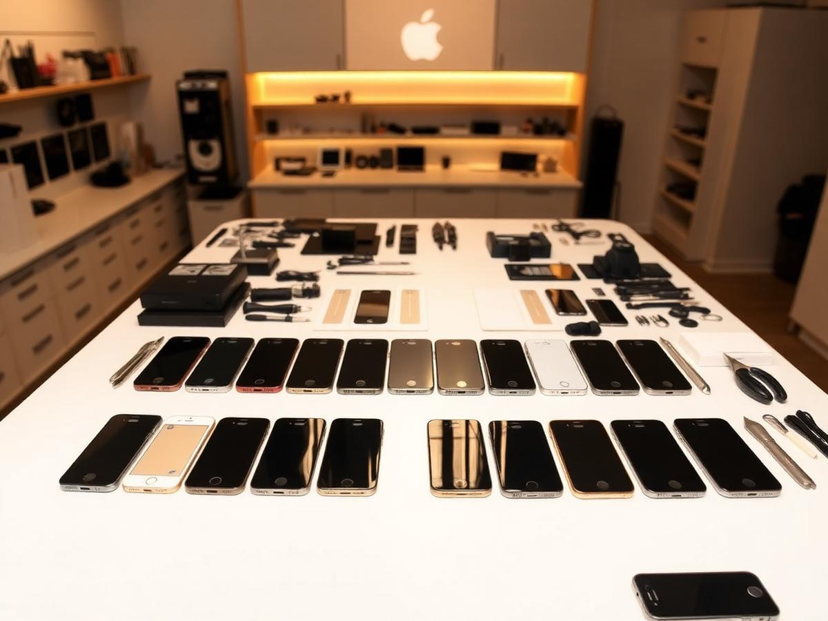 Bancada de produtos Apple
